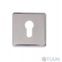 Cipierre, square decorative cover for PZ cylinder, polished chrome