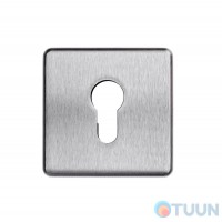 Cipierre, square decorative cover for PZ cylinder, matt chrome