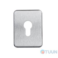 Cipierre, rectangular decorative cover for PZ cylinder, matt chrome