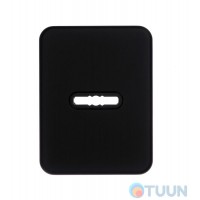 Cipierre, rectangular decorative cover for a toggle switch, matte black