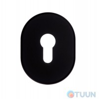 Cipierre, oval decorative cover for PZ cylinder, matt black
