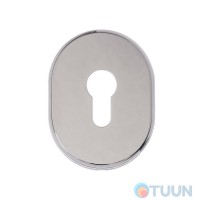 Cipierre, oval decorative cover for PZ cylinder, polished chrome