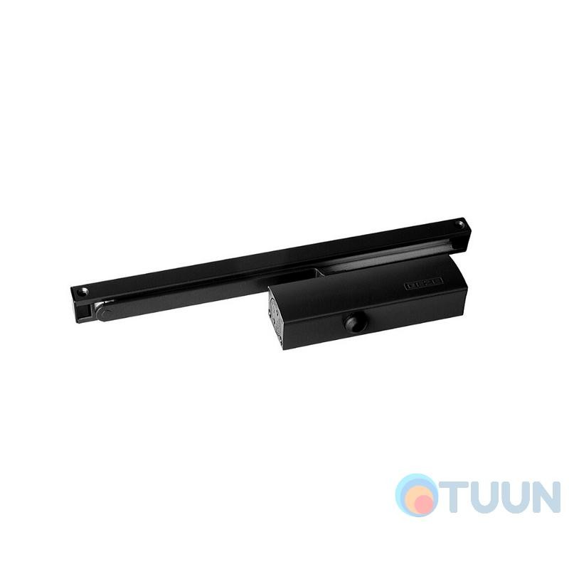 GEZE closer, TS 1500, hold-open, with slide rod, black