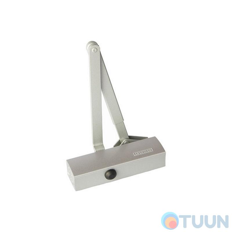 GEZE closer, TS 1500, hold-open with knee rod, silver