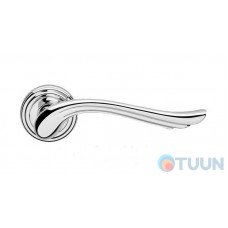 Linea Cali handle, Aria, on 11 round rosette, chrome