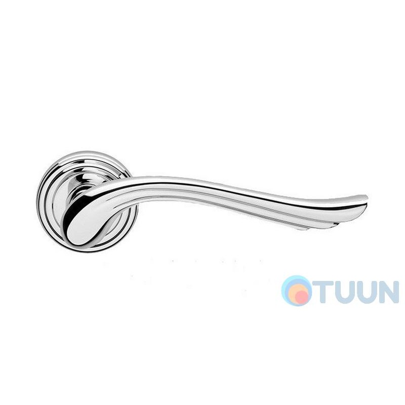 Linea Cali handle, Aria, on 11 round rosette, chrome