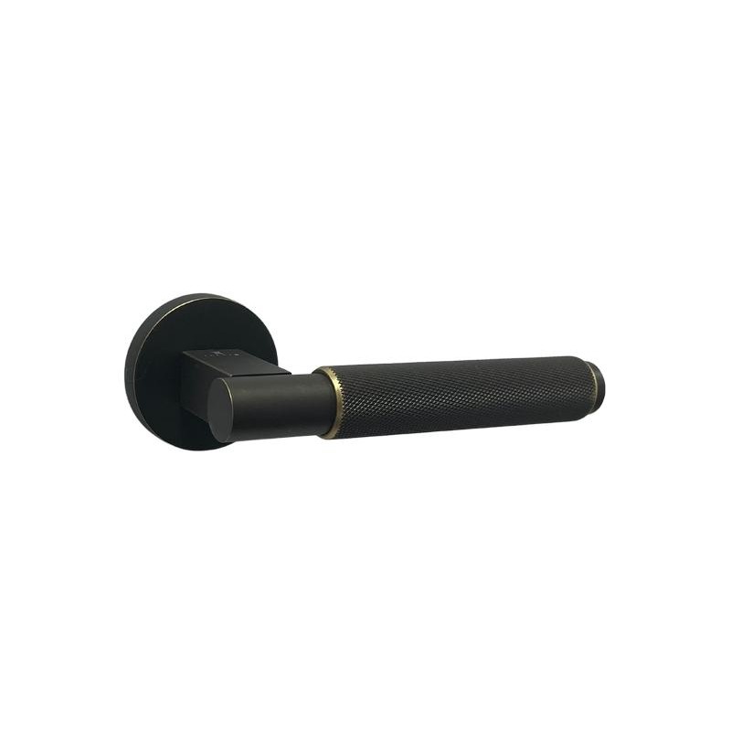 Ilavio handle, 2411, on a round rosette, dark bronze