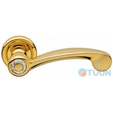 Linea Cali handle, Cosmic, on 103 round rosette, gold