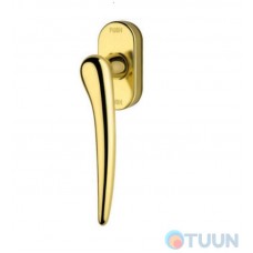 Linea Cali window handle, Pin-up, matte brass