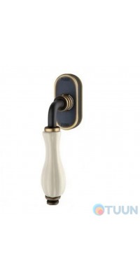 Linea Cali window handle, Dalia, matte bronze/cracked porcelain