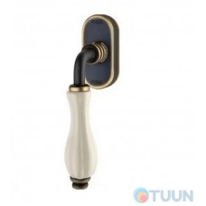 Linea Cali window handle, Dalia, matte bronze/cracked porcelain