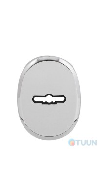 Decorative oval cover for a key, chrome