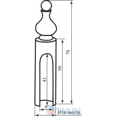 Cap Comit matt chrome shaped top D16