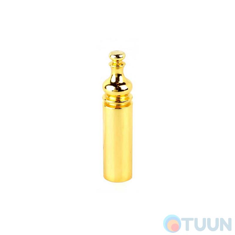 Comit cap, polished brass, shaped top (new) D14