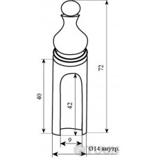 Cap, matte ant. brass, shaped top (Comit) D14