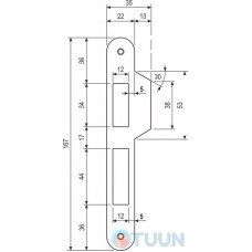 AGB Art. B010002103 відповідна планка до замку латунь з рівн відб 13мм