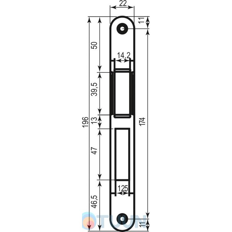 AGB Art. B014024022 Подходящая планка к механизму Centro Focus ант бронза