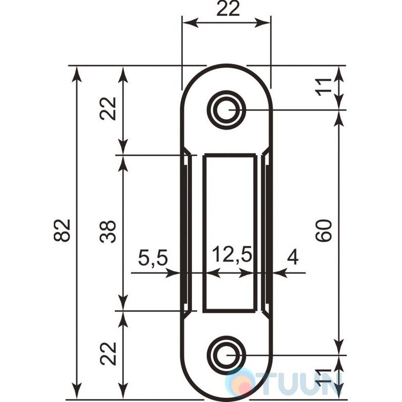AGB Art. B014029622 відповідна планка Polaris Easy-Fix 1,2мм ант бронза