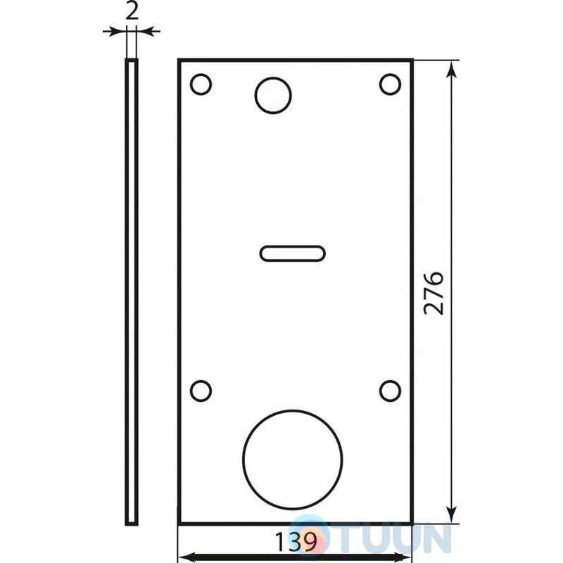 Mottura Art. 94055 Марганцева пластина 139х276х2mm DX (для замку 54.797,54.587)