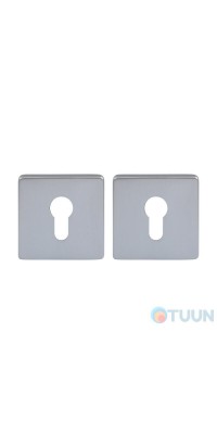 Decorative square cover for cylinder Protect WSC brushed matte chrome