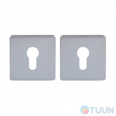 Decorative square cover for cylinder Protect WSC brushed matte chrome