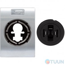Decorative cover Mottura Art. 95501B0CS for 3DKey lock matte chrome rectangular