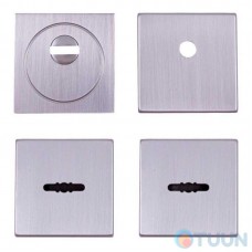 Комплект броненакладки Protect 60*60 mm с декоративными накладками хром матовый