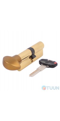 Cylinder Securemme 3200POL40401X5 K2 40/40 mm 5cl+1 mounting key pol. lat. rotat. bronze