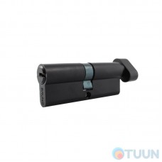 Door cylinder BRUNO 40/40mm ZN laser 80mm 5 keys, turn signal, black