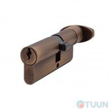 Door cylinder Cortellezzi Primo 117F 45x35 key/turnbuckle, antique bronze