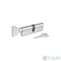 Цилиндр "ВРУНО" 45/45мм Z лаз 90мм 5 кл повор. хром