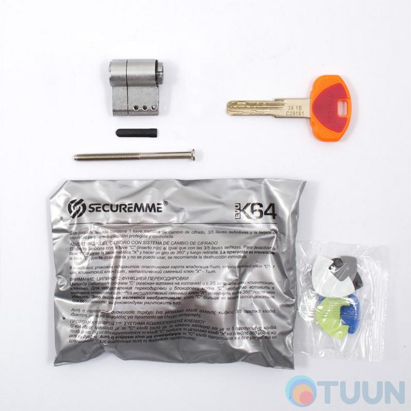 Securemme 3600UCS27XX115 Пол тела цилиндра 5кл+1монтажный ключ мат.хром