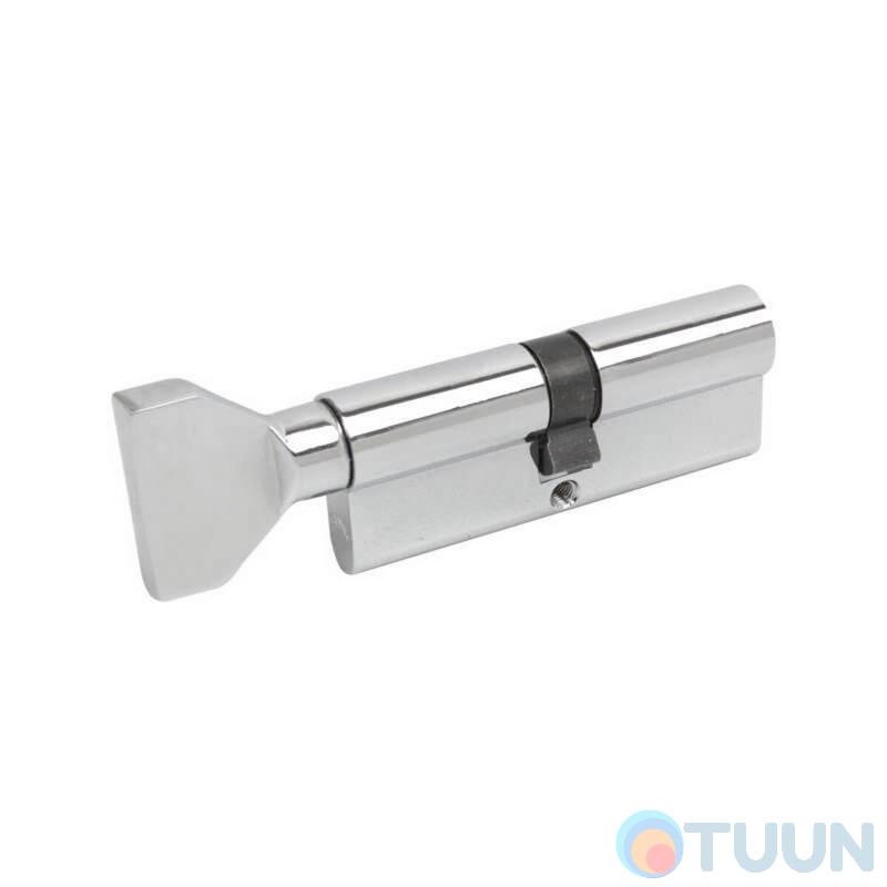 цилиндр BRUNO SECURITY CP 45/45мм лаз. 90мм 5кл плоск. повор. хром