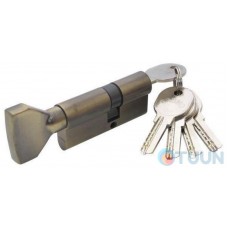 Cylinder "ВRUNO" 30/38mm laz. 68mm 5cl ant brass with knob
