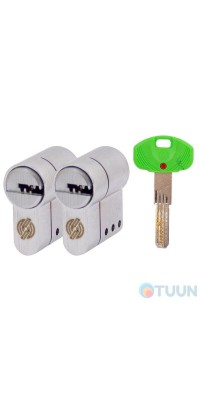 Securemme 3220UCS27271X5 Set of half cylinder bodies 5cl+1 mounting key mat.chrome