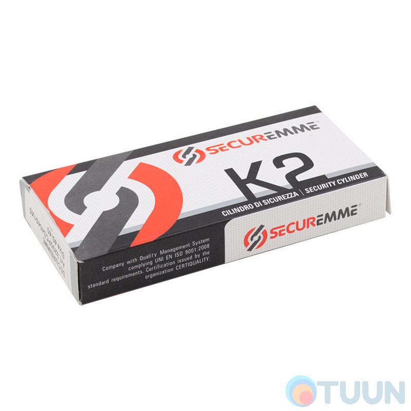 цилиндр Securemme 3200PCS40401X5 К2 40/40 мм 5кл +1 монтажный ключ/ручка мат.хром