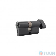 Door cylinder BRUNO 30/30mm ZN laser 60mm 5 keys, turn signal, black