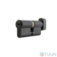 Door cylinder BRUNO 35/35mm ZN laser 70mm 5 keys, turn signal, black