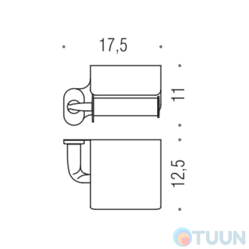 Paper holder with lid chrome Colombo B2291 Bart