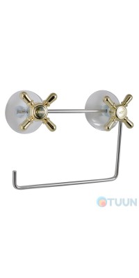 Arino Ventil toilet paper holder, steel, polished chrome/gold