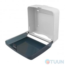 Folding paper towel dispenser, 250-300 sheets, white / blue, transparent. FD-528-03