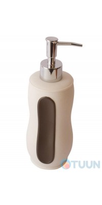 Liquid soap dispenser white / black stripe Trento Style