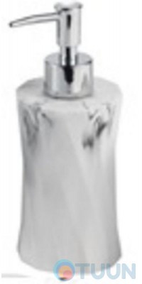 Trento Column Liquid Soap Dispenser, White Marble, Polygum