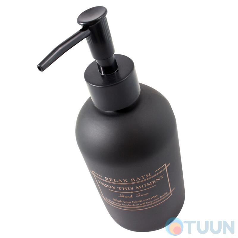 Arino Wednesday Black Liquid Soap Dispenser 410 ml, black, glass