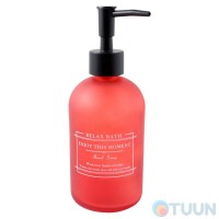 Arino Wednesday Red Liquid Soap Dispenser 410 ml, red, glass