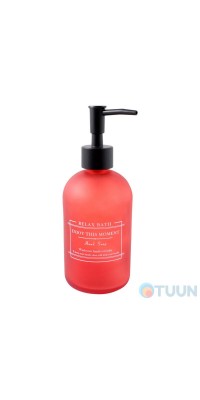 Arino Wednesday Red Liquid Soap Dispenser 410 ml, red, glass