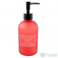 Arino Wednesday Red Liquid Soap Dispenser 410 ml, red, glass