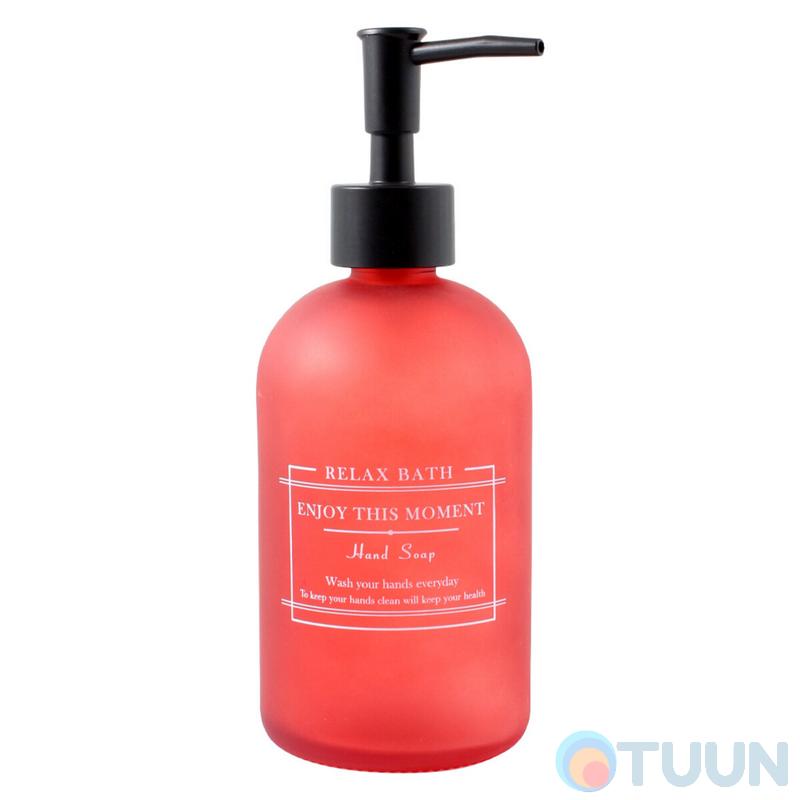 Arino Wednesday Red Liquid Soap Dispenser 410 ml, red, glass