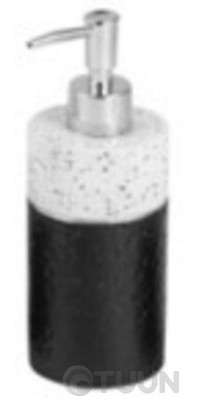 Trento DualTone Liquid Soap Dispenser, Black and White, Poly Rubber