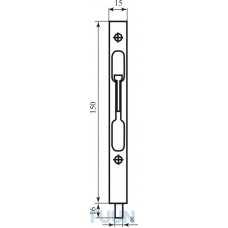 AGB D003201541 Mortise espagnolette 150/16 folding satin chrome
